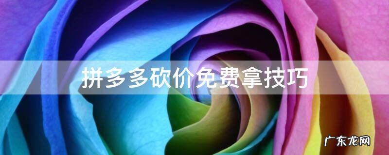 拼多多砍价免费拿技巧 拼多多砍价免费拿技巧砍到1%之后
