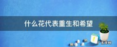什么花代表重生和希望 什么花代表重生和希望纹身