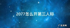 2077开车怎么换第三人称 2077怎么开第三人称