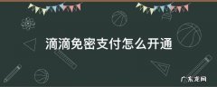 怎么开通滴滴免密支付功能 滴滴免密支付怎么开通