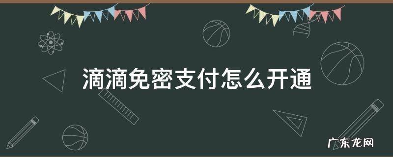 怎么开通滴滴免密支付功能 滴滴免密支付怎么开通