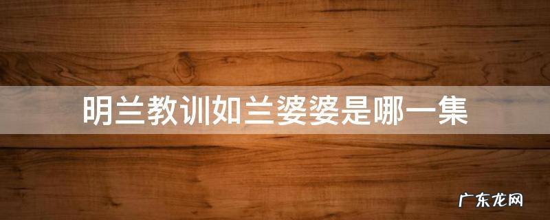 明兰教训如兰婆婆是哪一集 明兰帮华兰教训婆婆是哪一集?