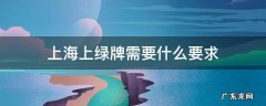 上海上绿牌需要什么要求 上海绿牌需要什么条件