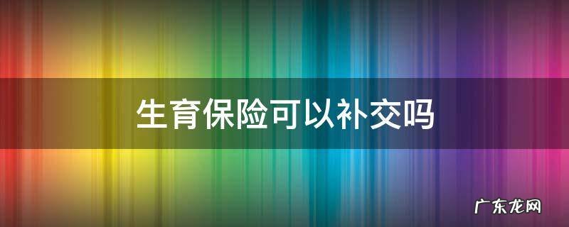 生育保险是否可以补交 生育保险可以补交吗