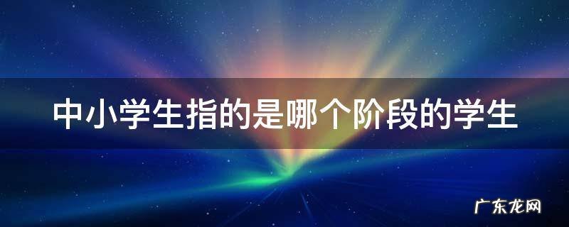 中小学生指的是哪个阶段的学生呢 中小学生指的是哪个阶段的学生