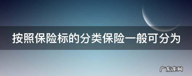 按照保险标的分类保险一般可分为 按照保险标的分类保险一般可分为几类