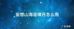 妄想山海返璞丹怎么用 妄想山海返璞丹怎么使用
