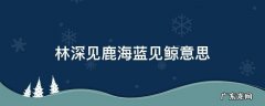 林深见鹿海蓝见鲸意思 林深时见鹿海蓝时见鲸啥意思