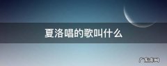 夏洛唱的歌叫什么 夏洛唱的是什么歌