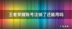 王者荣耀账号注销了还能用吗 王者荣耀账号可以注销吗?