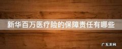 新华百万医疗保险条款 新华百万医疗险的保障责任有哪些