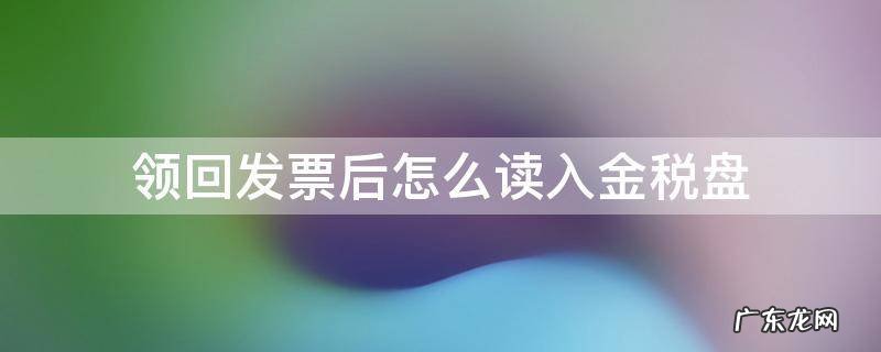 领回发票后怎么读入金税盘 金税盘领了发票怎么读入