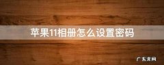 苹果11相册怎样设置密码 苹果11相册怎么设置密码