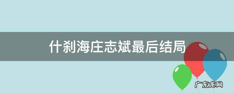 什刹海庄志斌最后结局 什刹海庄志存最后结局