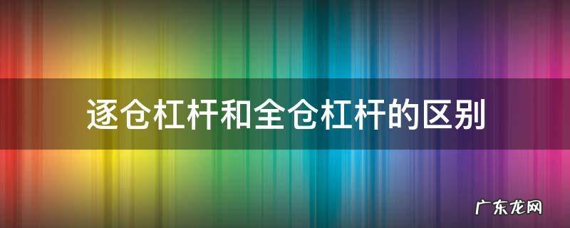 逐仓杠杆和全仓杠杆的区别 逐仓杠杆和全仓杠杆什么意思