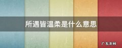 所遇皆温柔是什么意思 所遇即温柔这句话的意思是