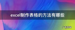 excel的表格怎么制作方法 excel制作表格的方法有哪些