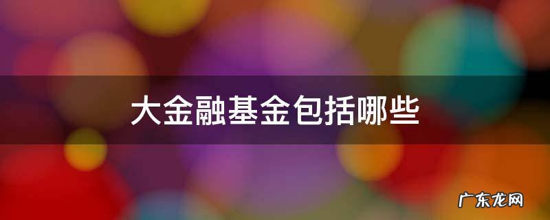 大金融包含哪些 大金融基金包括哪些