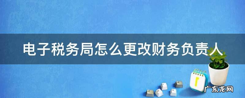 电子税务局怎么更改财务负责人手机号 电子税务局怎么更改财务负责人