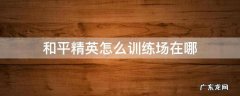 和平精英怎么训练场在哪 和平精英训练场在哪里