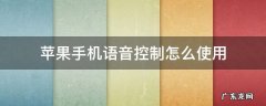 苹果手机语音控制怎么使用 苹果手机语音控制怎么弄