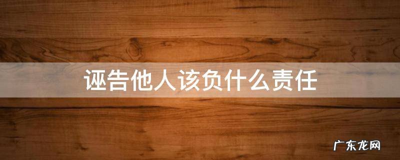 举报诬告他人该负什么责任 诬告他人该负什么责任