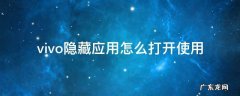 vivo隐藏应用功能怎么打开 vivo隐藏应用怎么打开使用