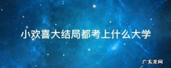 小欢喜结局都考上大学了吗 小欢喜大结局都考上什么大学