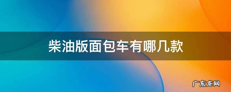 柴油面包车有哪些车型图片 柴油版面包车有哪几款
