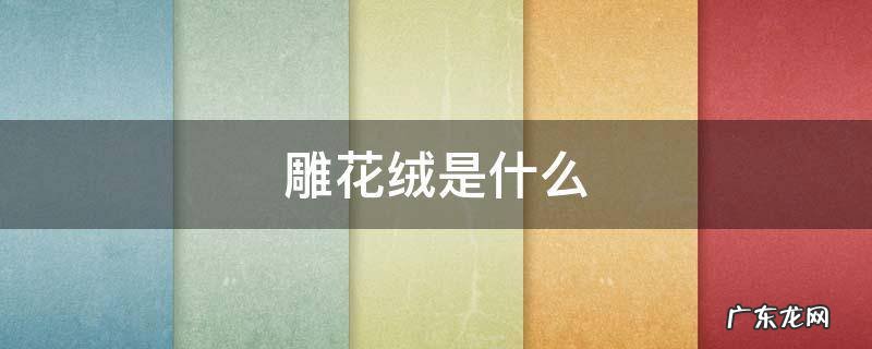 雕花绒是什么绒 雕花绒是什么