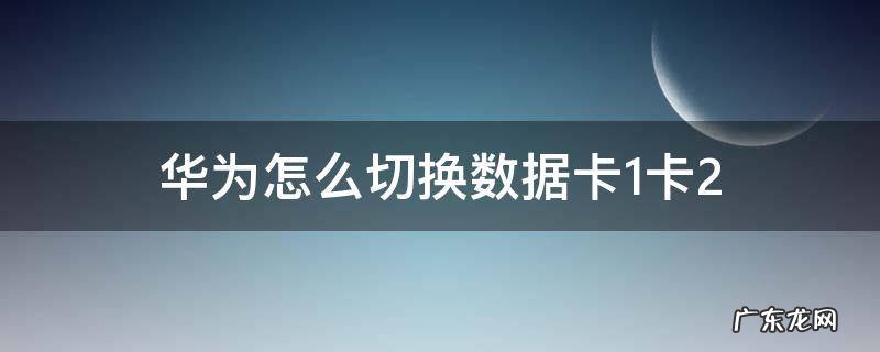 华为怎么切换数据卡1卡2 华为卡1卡2数据自动切换
