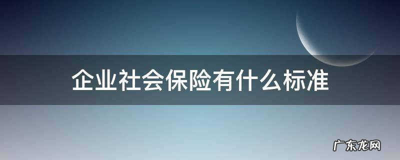 企业社会保险有什么标准 企业社会保险有哪些