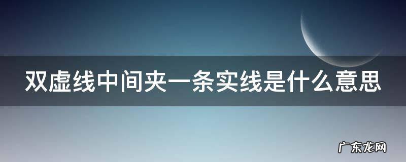 双虚线中间夹一条实线是什么意思 双虚线中间夹一条实线是什么意思图片
