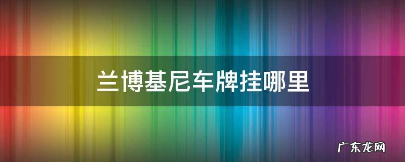 兰博基尼车牌挂哪里 兰博基尼的车牌号在哪里