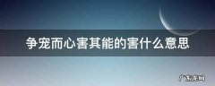 争宠而心害其能的其 争宠而心害其能的害什么意思