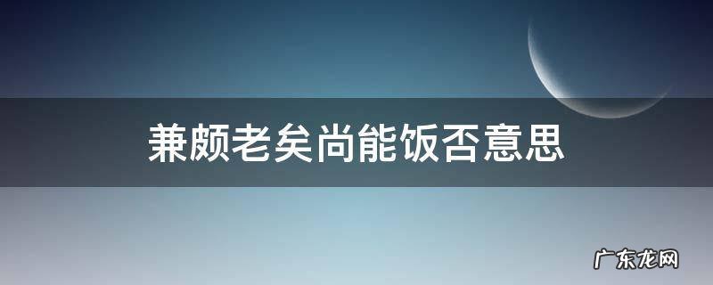 廉颇老矣下一句是什么 兼颇老矣尚能饭否意思