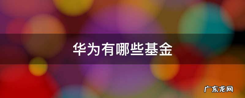 华为属于哪个基金 华为有哪些基金