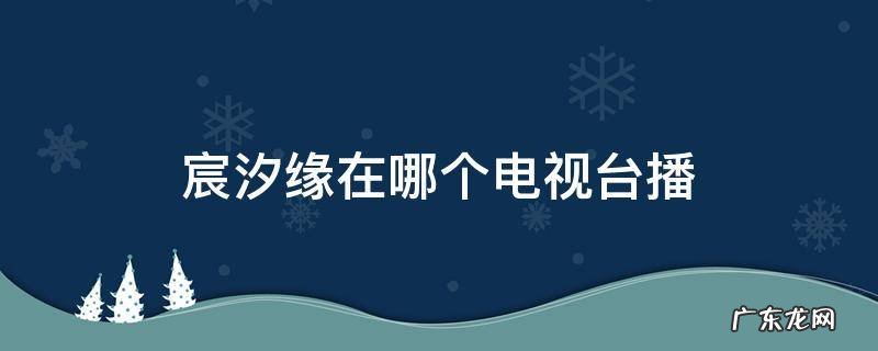 宸汐缘在哪个电视台播出时间 宸汐缘在哪个电视台播