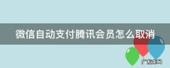 微信自动支付腾讯会员怎么取消自动续费 微信自动支付腾讯会员怎么取消