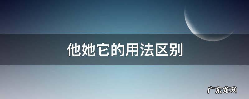 他她它的用法区别口诀 他她它的用法区别