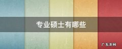 专业硕士有哪些专业 专业硕士有哪些