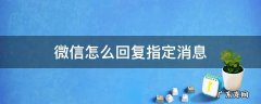 微信怎么回复指定消息 微信聊天怎么回复指定消息