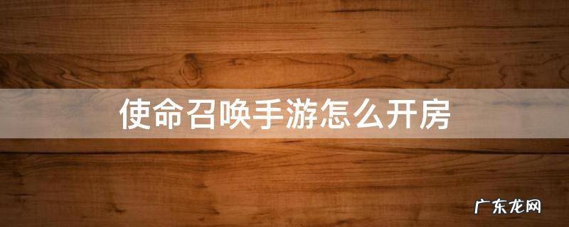 使命召唤手游怎么开房