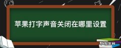 苹果打字声音关闭在哪里设置 苹果手机打字声音关闭在哪里调