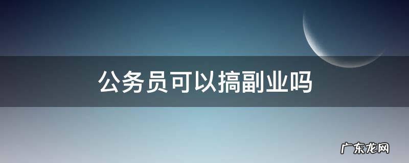 公务员可以搞副业吗 公务员能搞副业吗?