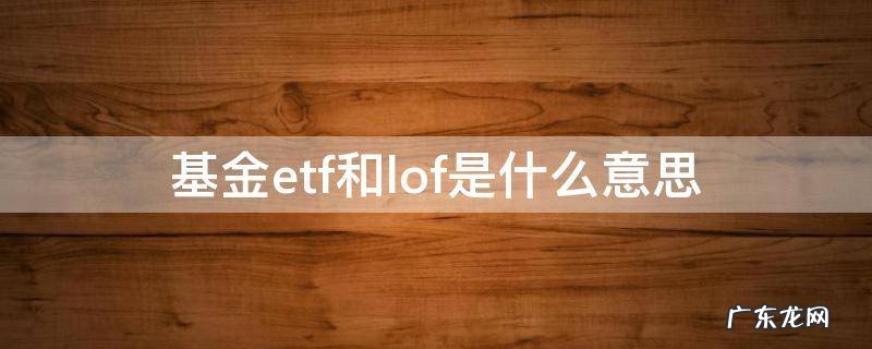 基金的lof与ETF区别 基金etf和lof是什么意思