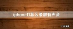 苹果11手机怎么录屏有声音 iphone11怎么录屏有声音