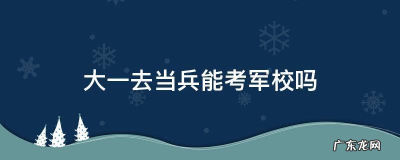 大一去当兵能考军校吗 大一新生当兵能考军校吗