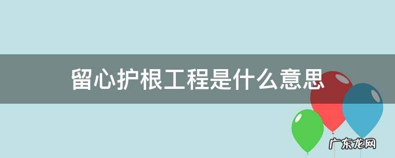 党建留心护根是什么意思 留心护根工程是什么意思