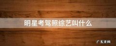 明星考驾照综艺叫什么 明星考驾照是什么综艺节目